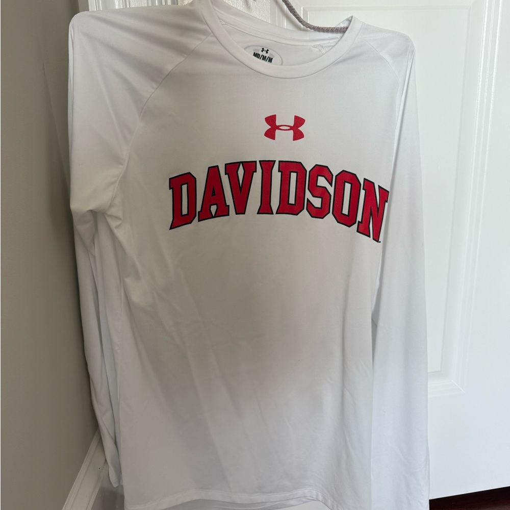 Under Armour White Long Sleeve with Red Davidson Logo
